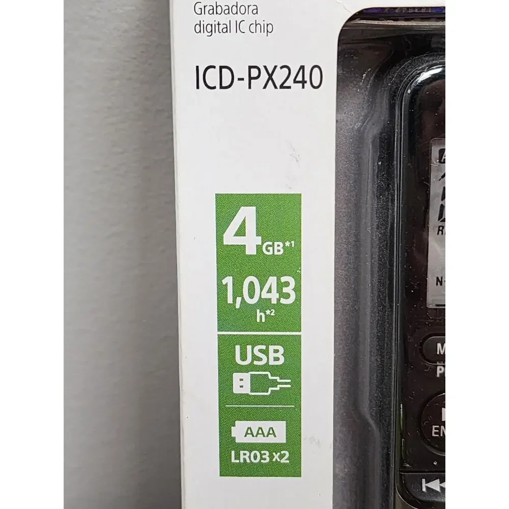 Sony ICD-PX240 4GB Digital Voice Recorder for Lectures & Meetings New